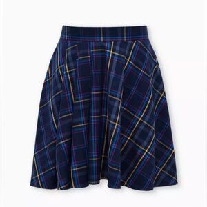 Torrid Navy Plaid Pleated Mini Skater Skirt – Size 1